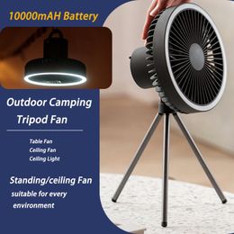 Fans Multifunction Home Appliances Tripod USB Camping Ceiling Fan Air Cooling Electric Fan Night Light Outdoor Wireless Electric Fan