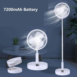 Fans Folding Portable Retractable Floor Fan USB Desk Fan Remote Control With Rechargeable Adjustable For Office Home Outdoor Camping