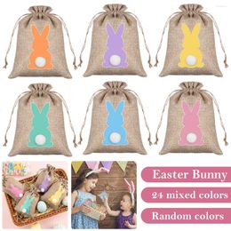 Gift Wrap 24pcs Easter Burlap Bags Candy With Drawstring Snack Storage Party Favors