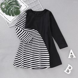 Girl Dresses 2023 Cotton Girls Striped Casual Summer Princess Dress Brand Baby Clothes Long Sleeve Tunic For Kid