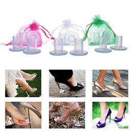 Shoe Parts Accessories 70 Pairs Lot Heel Protectors High er Antislip Silicone Latin Stiletto Dancing Shoes Covers Stoppers For Wedding Party 230512