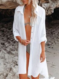 Cover-up Beach Shirts Bikini Cover Ups for Women Self Belted Kimono Dress Elegant Swimsuit Covers Holiday Bathing Suits Beachwear