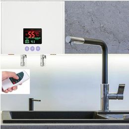 Heaters Instant Tankless Electric Water Heater Wall Mounted Water Heater Thermostat Fast Heating Hot Shower For Kitchen Bathroom 5500W