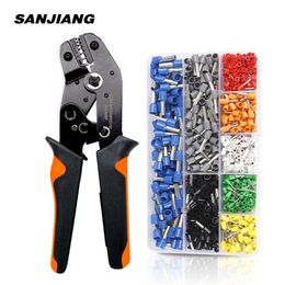 Tang SN06WF Ferrule Crimping Tool Kit Crimper Plier Set with 800/1640 Wire Terminals Crimping Connectors Wire End Ferrules