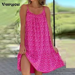Casual Dresses 2023 Spring Summer Women Flower Printed Slim Sleeveless Midi Dres O Neck Print Beach Party Boho 230512