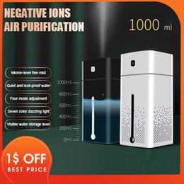 Appliances Air Humidifier Essential Oil Aroma Diffuser 1000ml With Coloful LED Light Ultrasonic Humidifiers Aromatherapy Diffuser