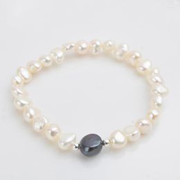 Charm Bracelets White Freshwater Pearl For Women Girls Fashion Beaded Baroque Natural Bracelet Female Wedding Jewellery