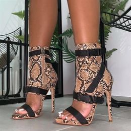 Designer Animal Print Patchwork High Tube Gladiator peep toe sandals with Open Toe and Box - Sizes 35-42