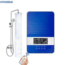 Heaters Smart Electric Water Heater Household Small Shower Instant Heating Without Water Storage LED Touch Screen Unlimited Hot Water