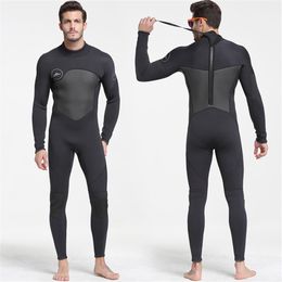 SBART Men's 5mm Black Grey Wetsuit for Scuba Diving Surfing Fullsuit Jumpsuit Wetsuits Neoprene Wet Suit Men255W