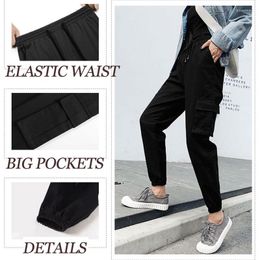 Women's Pants Women Work Harajuku Sweatpants Black Cargo Joggers Streetwear High Waist Plus Size Trousers Sweat 3XL