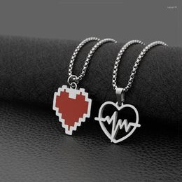 Pendant Necklaces 2023 Fashion Accessories Game Simple And Versatile Pixel Red Heart Necklace Gift