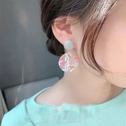 Hoop Earrings South 's Gate Same Style Round Geometric Colorful Small Strip Wrapped Pearl Dangle Bulk For Women