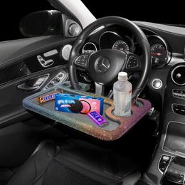 Crystal Car Food Tray Portable Car Laptop Computer Desk Diamond Mount Stand Steering Wheel Goods Drink Tray Bling Car Accessories Interior for Woman