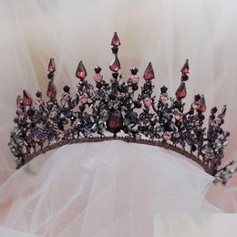 Hair Jewellery Vintage Baroque Headbands Purple Crystal Tiaras Crowns Bride Noiva Headpieces Bridal Party Crown Drop D Dhgarden Dh5Lc