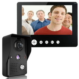 Video Door Phones Mountainone 900TVL Doorbell System Kit 9 Inch Monitor Phone With Electric Lock-control Function Handsfree