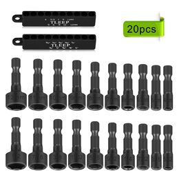 Schroevendraaier 20pcs Hexagon Nut Driver Socket Bits Wrench Screwdriver Hex Socket Bit for Screw Driver Handle Tools No Magnetic