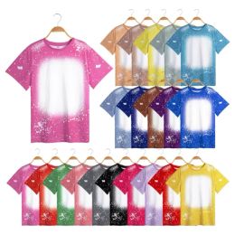 Family Matching Outfits Sublimation Blanks Bleach T Shirts For DIY Printing Photo Parent-Child Clothes T-Shirt Anniversary Tee Tops Casual Tshirts NEW