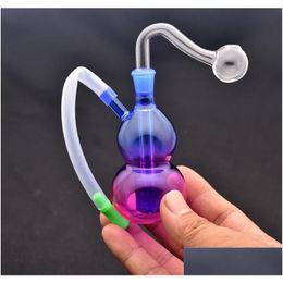 Smoking Pipes Mini Glass Oil Burner Bong Water With Recycler Dab Rig Hand Bongs Thick Pyrex Heady Hookah For 10Mm Drop Delivery Home Dhczg