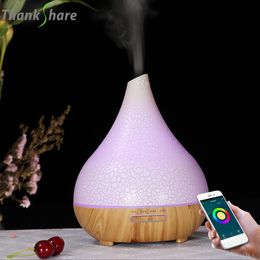 Appliances WIFI Control Humidifier 400ml Essential Oil Aroma Diffuser Remote Control Air Cold Mist Purifier 7 Colour Light For Home Office