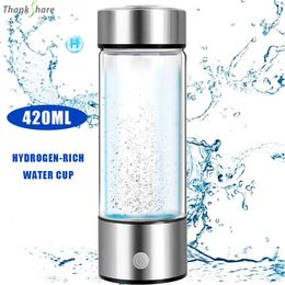 Appliances 420ML Portable Water Ioniser Bottle Rechargeable Negative Ion Water Cup Hydrogensrich Water Cup Water Generator Alkaline USB