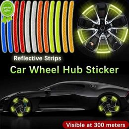 New 2023 New 10Pcs Car Wheel Hub Reflective Sticker Tyre Rim Luminous Sticker Safety Reflective Strip for Auto Motorcycle Bicycle