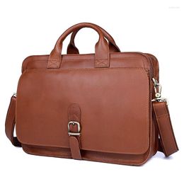 Briefcases Real Leather High Quality Men's Messenger Bag Dress Handbag Lawyer Document Purse Portfolio 3 Color Aailable 6020