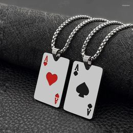 Pendant Necklaces 2023 316L Stainless Steel Poker Necklace Hip Hop Rock Jewellery For Men And Women Chain Length 60CM Drop