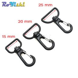 100pcs lot Plastic Black Rotating Swivel Snap Hook Buckle For Weave Paracord Lanyard Backpack Webbing Carabiner272u