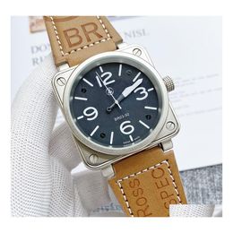 Women'S Watches 2022 Mens Watch Matic Mechanical Bell Brown Leather Black Rubber Ross 6 Hands Mn002 Drop Delivery Dhhwu