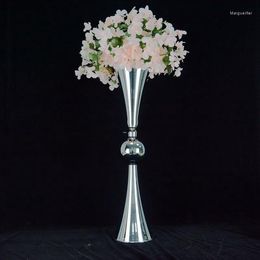 Party Decoration 12pcs)Wedding Metal Flower Vase Tall Gold Stand Centerpiece For Wedding Table Trumpet Yudao1437