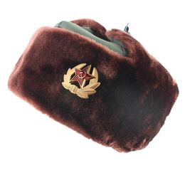 Russian Winter Hat Ushanka Lei Feng Hat Windproof Waterproof Men Women Outdoor Thickening Ear Protection Russian Warm Hat324Y