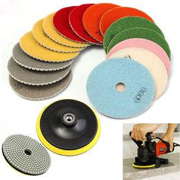 Polijstpads 19pcs Diamond Polishing Pads Kit Marble Polishing Granite Stone Concrete Grinding Wet/Dry 4 Inch 100mm Grinding Discs Set