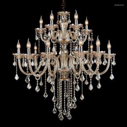 Chandeliers Bar Cloth Shop Retro Crystal Lamp Chandelier Led Lamparas E14 15-18 Heads Home Lighting Living Room Vintage Traditional Lustre