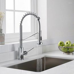 Kitchen Faucets Chrome/Brushed Nickel/black Pull Out Spray Faucet Mixer Tap Single Hole Free Ship