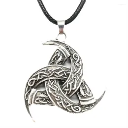 Pendant Necklaces Nostalgia Triple Odin's Horn King Of Asgard God Wolf Amulet Talisman Jewelery Norse Viking Necklace