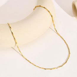 Chains Elongated Plain Chain Necklace For Women Bar Link Stainless Steel Neck Jewellery