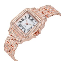 Wristwatches Luxury Crystal Women Watches Top Brand Fashion Diamond Ladies Quartz Watch Steel Female Wristwatch Clock Montre Femme Relogio