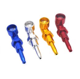 Smoking Pipes 75MM length outlet pipe with multi-color selection screw metal Aluminium pipe