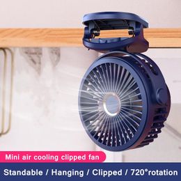 Fans Mini 10000mAh Chargeable Clipped Fan 360° Rotation 4speed Wind USB Desktop Ventilator Silent Air Conditioner for Bedroom Office