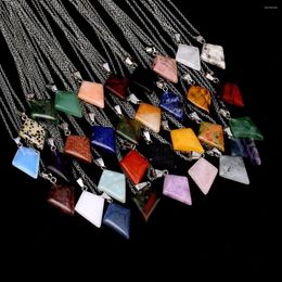 Pendant Necklaces Natural Stone Necklace Simple Tiger Eye Crystal Stainless Steel Chain For Jewelry Making Gift Women