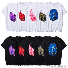 Mens t Shirt Designer t Shirts Women Tshirts Graphic Tee Clothing Clothes Shark Tshirt Cotton Camouflage Zip Print Camo Glow in the Dark Street Hipster 2023