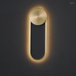 Wall Lamps Luxury Gold LED Plated Brass Lamp 3000K 4000K Black White Bedside Light For Bedroom Living Room