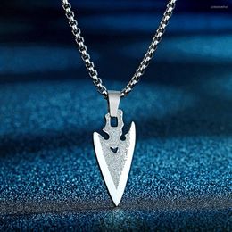 Pendant Necklaces Punk Stainless Steel Rugged Arrowhead Necklace Handcrafted Simple Charm For Men And Women Drop