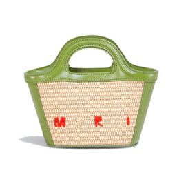 Top Handle Luxury Marnni Weave Straw Raffias Bags Womens Designer Shoulder Basket Micro Tropicalia Beach Bag Crossbody Pochette Travel Tote Handbag 880 826
