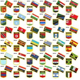 Brooches Pins Tajikistan Thailand Turkmenistan Venezuela Uganda Spain Flag Patch Badge 3pcs A Set Patches For Clothing DIY Decoration