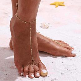 Anklets MinaMaMa Style Simple Stainless Steel Foot Finger Chain Barefoot For Women Leg Beach Jewelry