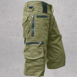 Men's Pants Men Cotton Military Cargo Shorts Overalls Loose Work Short Army Tactical Joggers Safari Pant Male Calf-length Trousers