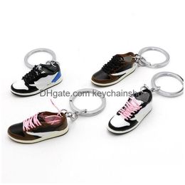Keychains Lanyards Desinger Low Top Sneaker Keychain 3D Basketball Shoe Key Chain Pendant Doll Mold Bag Hanging Ornament Drop Deli Dheai