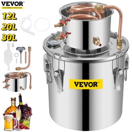 Makineler Vevor 3 5 8 13 Gal Distiller Alambic Moonshine Alkol Hala Paslanmaz Bakır DIY Ev Demleme Su Şarabı Uçucu Yağ Bira Kiti